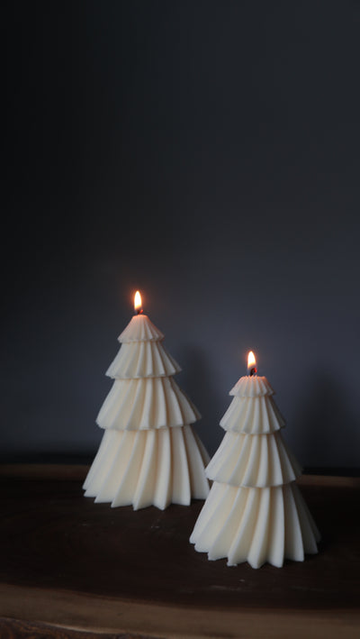 Spinning Christmas Tree Candle | Holiday Tree Candle Decor