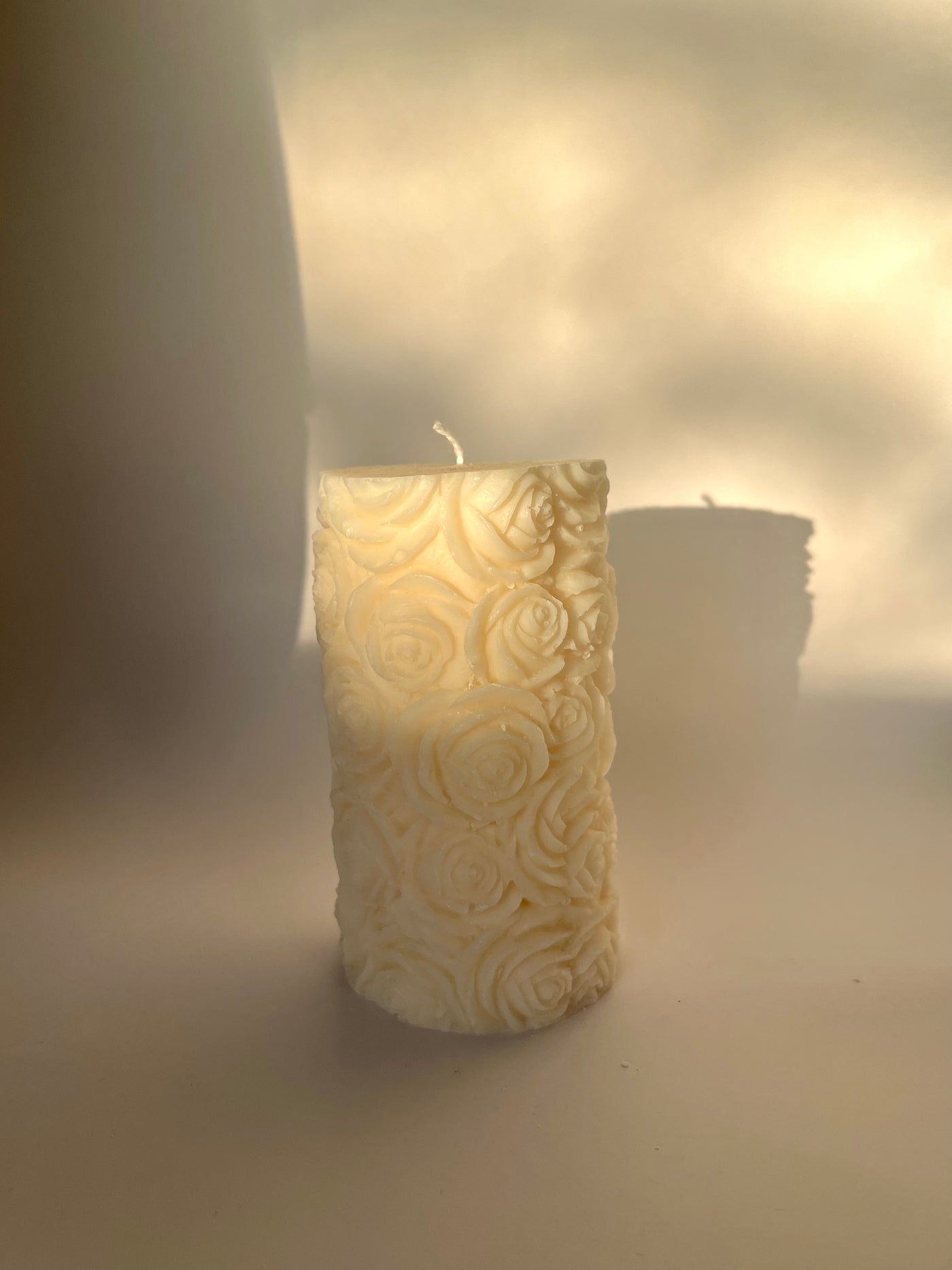 Flower Pillar Candle | Rose Pillar Candle | Valentine's Day Candles
