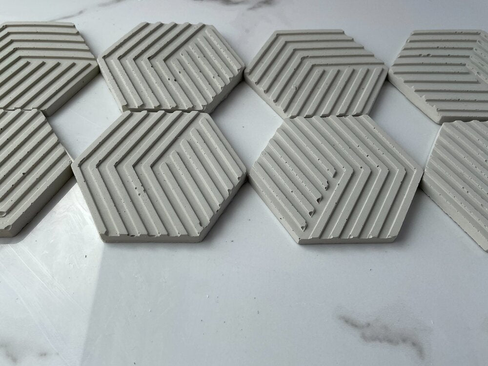Line Hex Coasters
