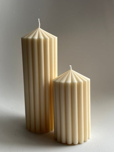 Carousel Pillar Candles | Striped Pointed Pillar Candle | Decor Candles