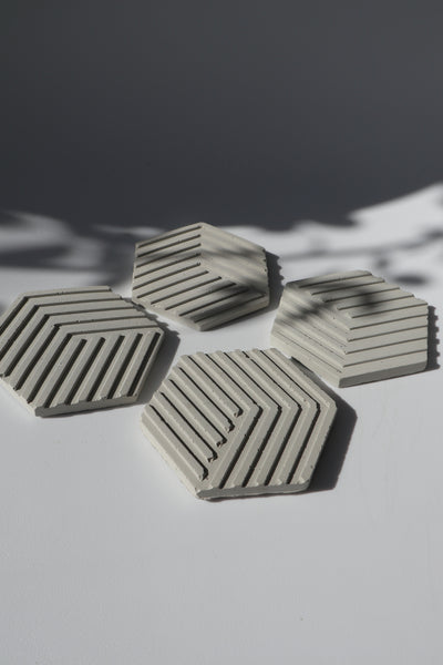 Line Hex Coasters